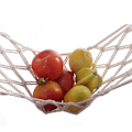Miniatyrbild 5 av 5: Fruktkorg för köket, frukt hammock i nordisk stil handgjord av ren bomull, lång hängande fruktkorg med krok för kök, vit, pinnlängd 30, total