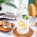 Pikkukuva 7 / 8: Vintage-yöpöytävesi, sopiva juomalasi, elegantti kannu ja muki talouteen, 1100 ml, vihreä