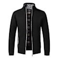 Miniatyrbillede 1 af 5: Cozy Sort Sort Zip-Up Fleece Cardigan til Mænd XXL