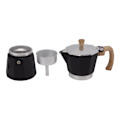 Pikkukuva 8 / 8: Moka-kahvinkeitin, alumiiniseos, nopea lämmitys, mukava kahva, kahdeksankulmainen, 150 ml, musta, sopii kaasu- ja sähköliedelle