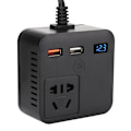 Miniatyrbild 5 av 8: 150W Bilomvandlare Spänningsomvandlare Transformator QC3.0 USB-laddare 12V till 220V