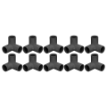 Miniatyrbillede 1 af 8: 10 stk. 3-vejs Rørfittings PVC Plastik T-stykke Fitting Albuehjørneforbindelse 25 mm Indvendig Diameter Sort