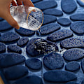 Miniatyrbillede 4 af 5: 1 stk. Entrémåtte Bademåtte Memory Foam Hydrofil Pebble Design Superfin Fiber Skridsikker Blød til Badeværelse Badekar Køkken 50x80CM Mørkeblå