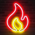 Miniatyrbillede 1 af 3: Flamme neonskilt, rød og gul flamme neon med tænd/sluk-knap, LED flammeskilt til vægdekoration, hængende lys, flamme neon til soveværelse og legerum