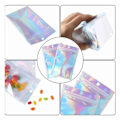 Miniatyrbillede 8 af 8: 100 stk. Hologram Cellophane Selvforseglende Pose 9 X 12cm Iridescent Lynlåspose til Slik Biscuit