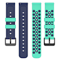 Miniatyrbild 3 av 5: Universell 20mm mjukt silikonklockarmband för Garmin Venu 2 Plus / Venu Sq 2 - Dubbelfärgad Teal Midnight Blue