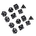 Miniatyrbilde 4 av 8: 14 PCS Multi Faceted Dice Hvite Tall Digital Dice Bordspill Pedagogisk Terningsett