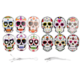 Miniatyrbillede 1 af 8: 12 stk Day of The Dead-maske med elastisk bånd Attraktiv Halloween-maske til Halloween Party Horror Party