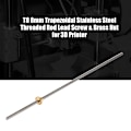 Miniatyrbilde 2 av 8: T8 8mm Trapesformet rustfritt stål gjengestang blyskrue og messingmutter for 3D-skriver 500mm