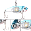 Miniatyrbild 6 av 8: Undervattens LED Ljus Metall Hård Lure 3D Fiskfiske Konstbete Diskantkrok (blå)