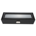 Miniatyrbillede 6 af 8: 6 Grids PU Carbon Fiber Læder Ur Holder Armbåndsur Display Case Smykker gave opbevaringsæske
