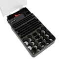 Miniatyrbillede 6 af 8: Multifunktionel 104 gitter 3 lys Batteriopbevaringsboks Organizer containerboks med batteritester