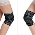 Miniatyrbild 4 av 5: 2 st Lång Elastisk Knäskydd Kompressionsbandage Benstöd Plantar Fasciit Stabilisator Ligament Ledvärk Knäböj Löpning Sport Träning Svart