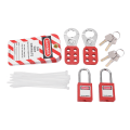 Miniatyrbillede 7 af 7: Elektrisk Lockout Tagout Kit: Hængelåse, hasper, mærker, nøgler og taske