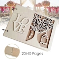 Miniatyrbilde 3 av 5: Rustikk gjestebok i tre for bryllup, forlovelse, scrapbooking