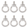 Miniatyrbillede 4 af 8: 10 stk M6 Løfteøje Ring Bolte Skrue 304 Rustfrit Stål Fastener Tilbehør Dele