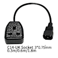Miniatyrbilde 3 av 5: IEC C14 Hannplugg til 3-Pin Hunnkontakt Strømadapterkabel (0.)