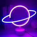 Miniatyrbillede 1 af 2: Planet Light Neonskilte Led Bordindretning Led Neonskilt Natlampe Med Base Batteridrevet Neonlys Til Soveværelse Børneværelse Bord Fødselsdagsfest Zek