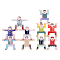 Miniatyrbillede 8 af 8: Træstablingsspil til småbørn og børn - Interlocking Balancing Blocks - Læringslegetøj med etniske figurer