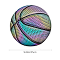 Miniatyrbilde 3 av 4: Reflekterende holografisk basketball i størrelse 7 for nattspill, lyser opp i mørket, basketballgaver, leker for voksne og barn