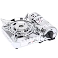 Miniatyrbild 4 av 8: MS-8000 Bärbar Gasspisbrännare Campingkassett Ugn Vindtät för Camping Picknick Grill (Silver)
