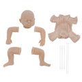 Miniatyrbild 6 av 8: 20 tums simulerad omålad Reborn docka kit ofärdig DIY babydocka mögel delar set