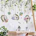 Miniatyrbild 1 av 4: En uppsättning Väggdekaler Växter Blommor Fågelburar Väggdekaler för Vardagsrum Sovrum Kontor Väggdekor