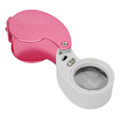 Miniatyrbillede 7 af 8: 40X Forstørrelsesglas Loupe LED Lys Høj Transmittans Bærbar Juveler Loupe med Aluminium Legering Skal til Ældre Pink
