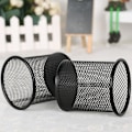 Miniatyrbillede 3 af 5: Metal Mesh Penholder, Sort Skrivebordsarrangør til Kontor, 2-pak