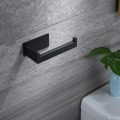 Miniatyrbillede 2 af 5: Sort toiletpapirholder, toiletrulleholder til badeværelse og køkken, 304 rustfrit stål, selvklæbende