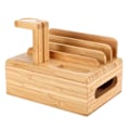 Miniatyrbillede 3 af 8: Bambus Enhed Organizer Stativ Mobiltelefon Tablet Ur Holder Skrivebord Opbevaringsboks Gaver
