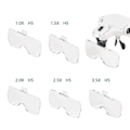Miniatyrbillede 2 af 5: Håndfri lup med 2 LED-lys 5 udskiftelige linser 1.0x til 3.5x