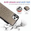 Miniatyrbillede 2 af 5: 1 stk. Kompatibel med iPhone 11 Wallet Case med kortholder, præget Mandala blomstermønster PU læder dobbelt knapper Flip Stødsikkert cover til iPho