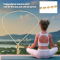 Miniatyrbillede 5 af 6: Stress Angst Relief Åndedræt Halskæde Rustfrit Stål Meditation Whistle Halskæde til Mænd Kvinder Guld