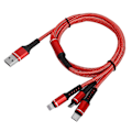 Pikkukuva 7 / 8: 3 in 1 Multi latauskaapeli 3A datakaapeli Type‑C/for IOS/Micro USB liittimellä 1.2MRed