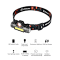 Miniatyrbild 4 av 8: Mini LED-strålkastare USB-laddningsbar justerbar vinkel vattentät lätt COB-huvudlampa för bergsklättring nattfiske arbete utomhusbruk