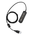 Pikkukuva 2 / 8: H901 USB-liitäntä QD-kaapeliadapteri säädettävällä äänenvoimakkuudella Call Center -kuulokemikrofonisovitin 3,5 mm:n kuulokemikrofonilaitteille, harmaa