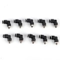 Miniatyrbillede 1 af 8: 10 stk pneumatiske konnektorer L form retvinklet udvendigt gevind Hurtig rørfittings Luftkompressor tilbehør4 M5