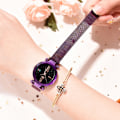 Pikkukuva 5 / 8: Mesh watch Starry Sky kellotaulukuvioinen naisten watch (violetti)