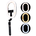 Miniatyrbillede 4 af 8: Foldbart Selfie Light Genopladeligt dæmpbart lys med stativ Stand Telefonholder til Makeup Live Stream