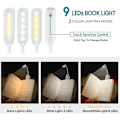 Miniatyrbilde 3 av 5: 9 LED Leselys, Oppladbart Leselys Lampe i 3 Lysstyrkemoduser (Kjølig Hvit/Varm Gul), Dimbar Leselys for Bok i Sengen, Bokklemme
