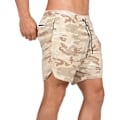 Pikkukuva 1 / 4: Kevyt ja nopeasti kuivuva miesten 2-in-1 juoksushortsi XXL Beige Camouflage