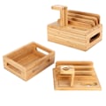 Miniatyrbillede 8 af 8: Bambus Enhed Organizer Stativ Mobiltelefon Tablet Ur Holder Skrivebord Opbevaringsboks Gaver