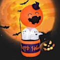 Pikkukuva 1 / 5: 1,8 m Halloween puhallettava ulkokoriste valkoinen aave kuumailmapallo, puhallettava pihakoriste sisäänrakennetuilla LED-valoilla loma-/juhla-/piha-/puutarhakäyttöön, Hallo