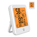 Miniatyrbild 4 av 8: Termometer Hygrometer Inomhus Digital Temperatur Fuktighet Monitor Mätare med Bakgrundsbelysning för Växthus Vit