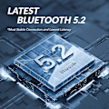 Pikkukuva 4 / 5: Langattomat urheilukuulokkeet, N18 Bluetooth-kuulokkeet niskapannalla, Bluetooth-kuulokkeet melua vaimentavalla mikrofonilla, 20 tuntia IPX6 vedenpitävä, musta