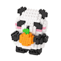 Miniatyrbillede 5 af 8: Mikrobyggeklodser Legetøj Panda, der krammer orange Miniature Klodser Søde Dyr Byggeklodser Sæt Legetøj Panda med Orange