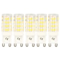 Miniatyrbillede 1 af 8: 5 stk. G9 LED-pærer, dæmpbar lampepære, 6000K hvidt lys, 450LM, 360° strålevinkel, 100-130V pærer til bord-, væg- og pendellamper