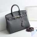 Miniatyrbild 1 av 4: Damer Läder Handväska Första Lagret Ko-Läder Tote Bag Pendlar Crossbody Handväska - Järngrå Iron Gray No. 20 (20x10x15cm)