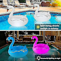 Miniatyrbillede 2 af 3: Oppustelige Flamingo Pool Floats med Lys, Soldrevne Flamingo Bade Ringe Svane